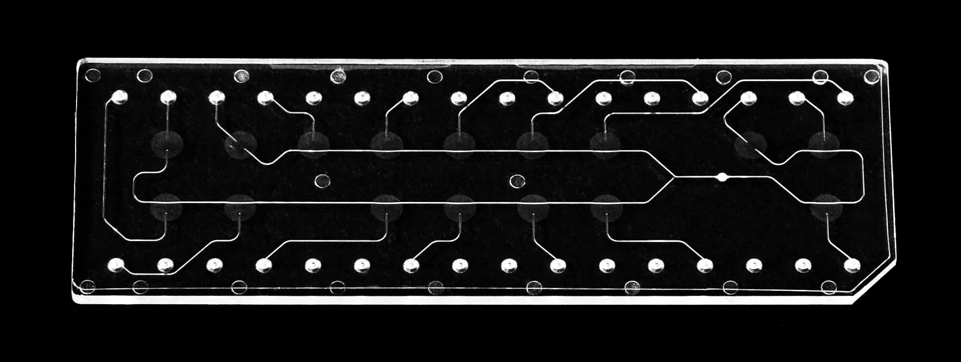 microfluidic chip on black background